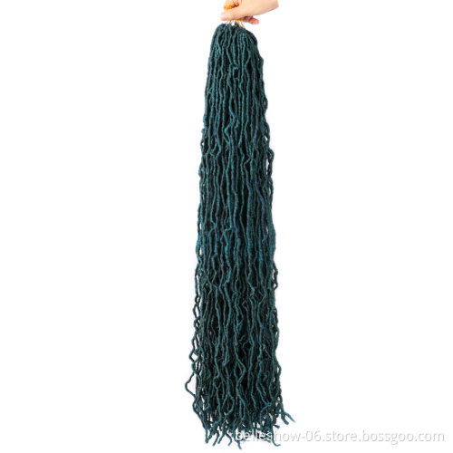 Xin Si wholesale 36 inch  gypsy wavy soft red crochet faux locs crochet with wrapping hair curly end